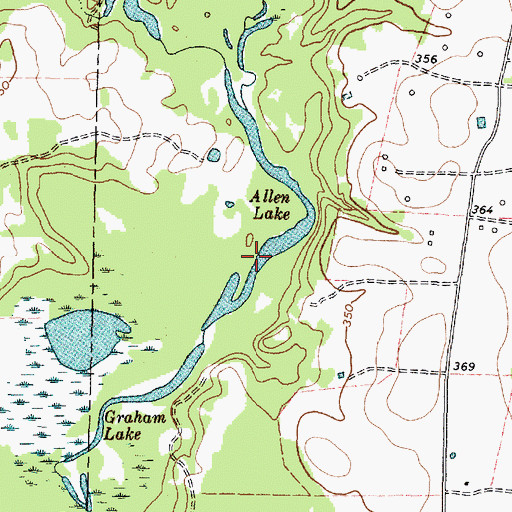 Topographic Map of Allen Lake, TX