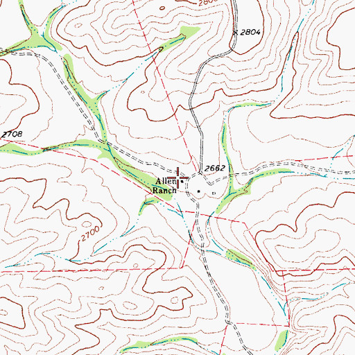 Topographic Map of Allen Ranch, TX