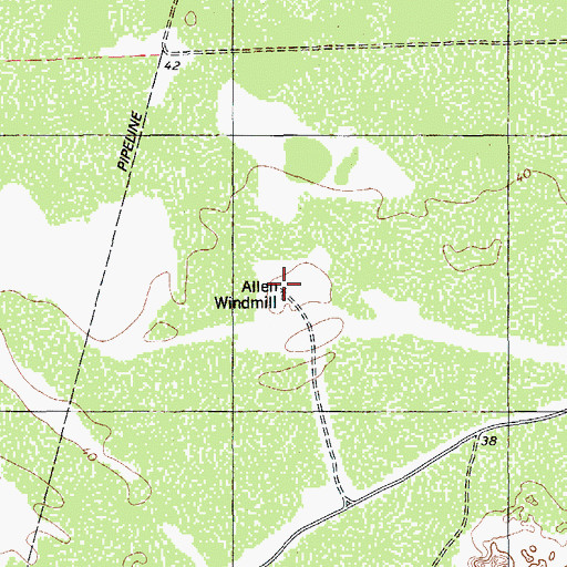 Topographic Map of Allen Windmill, TX