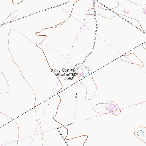Topographic Map of Alley Oople Windmill, TX