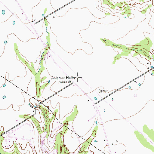 Topographic Map of Alliance Hall, TX