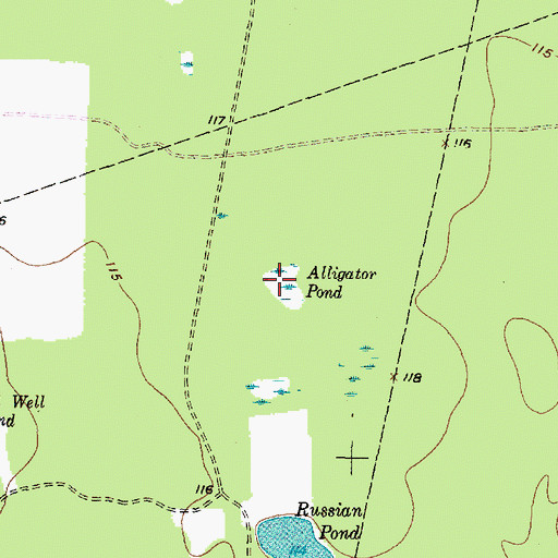 Topographic Map of Alligator Pond, TX
