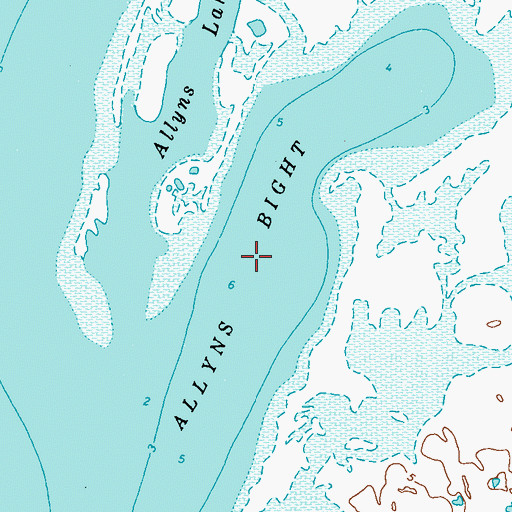 Topographic Map of Allyns Bight, TX