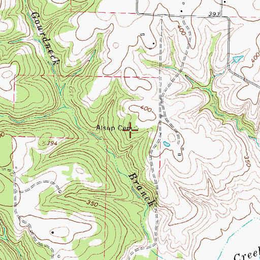 Topographic Map of Friendship - Alsup Cemetery, TX