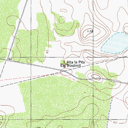 Topographic Map of Alta la Pita Windmill, TX