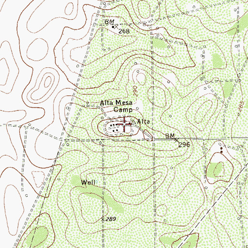 Topographic Map of Alta Mesa Camp, TX
