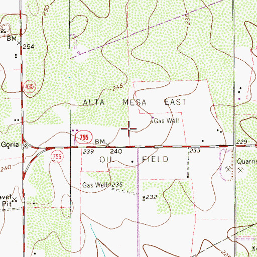Topographic Map of Alta Mesa East Oil Field, TX