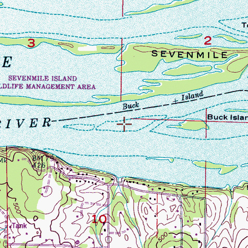 Topographic Map of Little Buck Island (historical), AL
