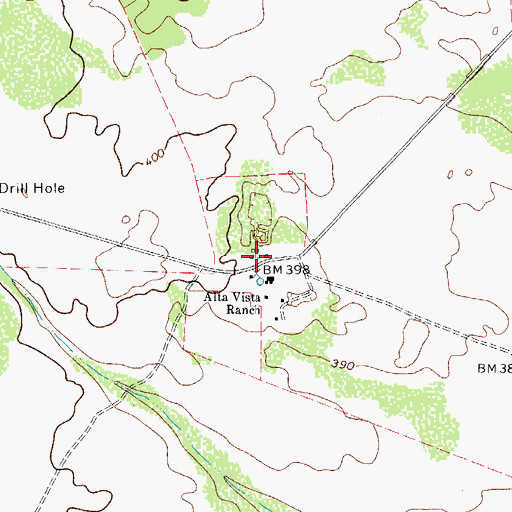 Topographic Map of Alta Vista Ranch, TX