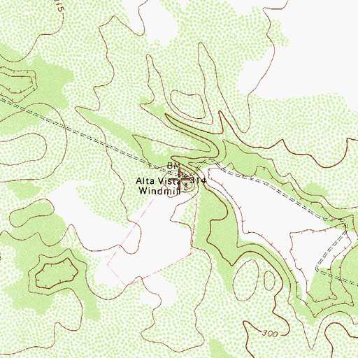 Topographic Map of Alta Vista Windmill, TX