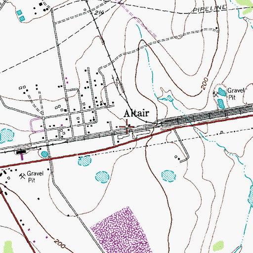 Topographic Map of Altair, TX