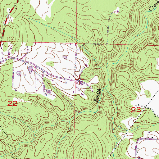 Topographic Map of Little Israel Christian Ranch, AL