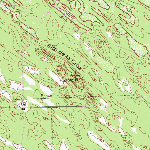 Topographic Map of Alto de la Cruz, TX