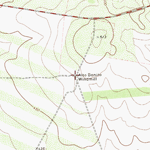 Topographic Map of Alto Bonito Windmill, TX