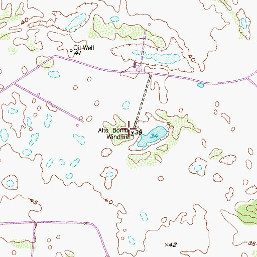 Topographic Map of Alto Bonito Windmill, TX