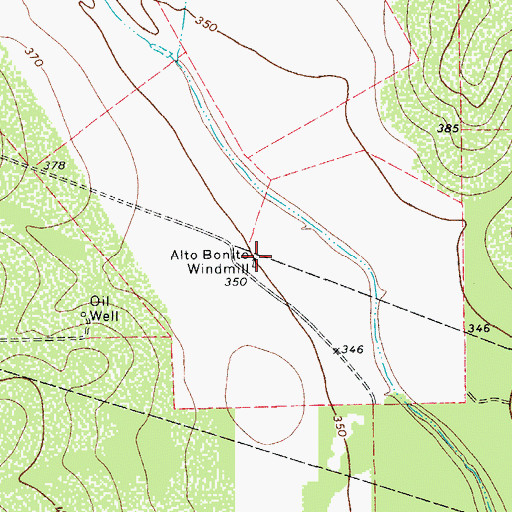 Topographic Map of Alto Bonito Windmill, TX