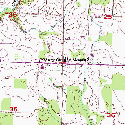 Topographic Map of La Grange, AL