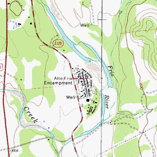 Topographic Map of Alto Frio Encampment, TX