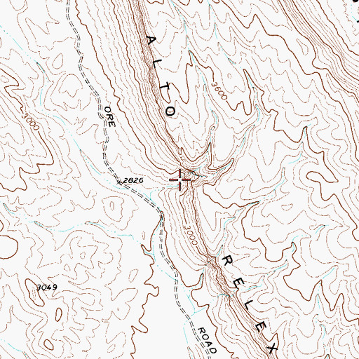 Topographic Map of Alto Relex, TX
