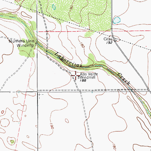 Topographic Map of Alto Verde Windmill, TX
