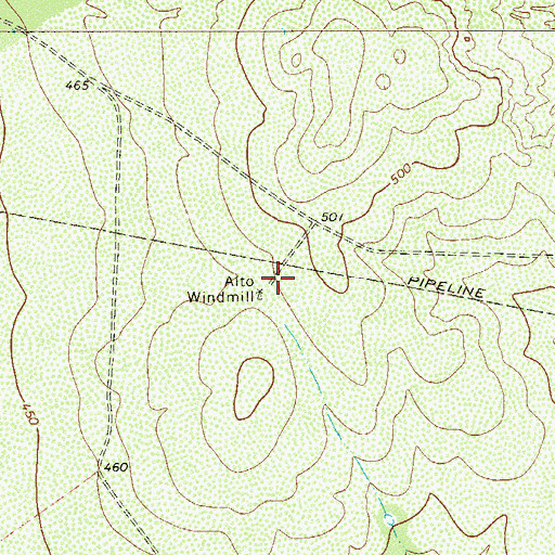Topographic Map of Alto Windmill, TX