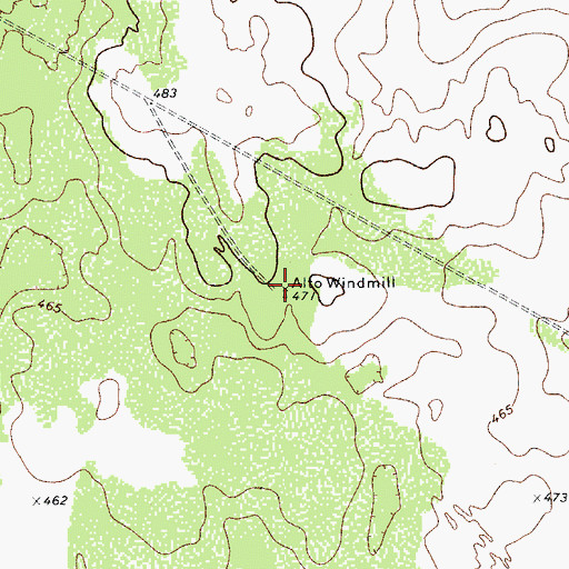 Topographic Map of Alto Windmill, TX