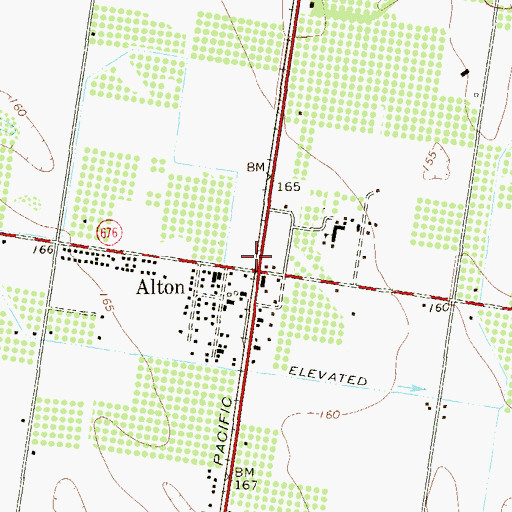 Topographic Map of Alton, TX