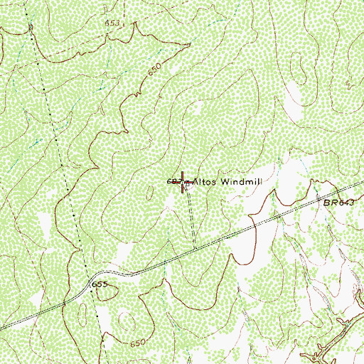Topographic Map of Altos Windmill, TX