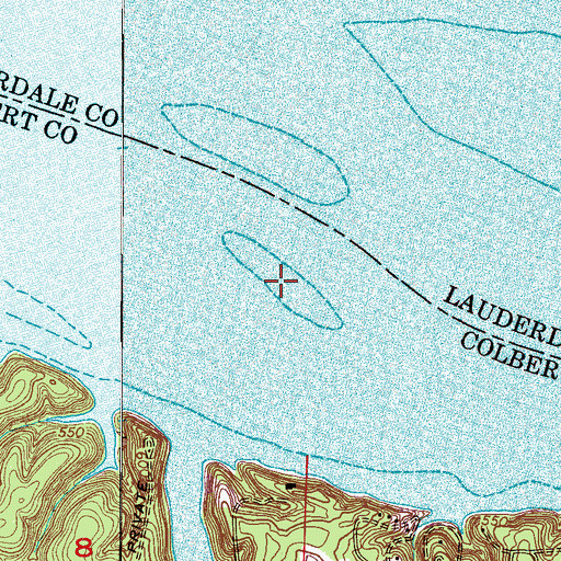 Topographic Map of Little Peach Island (historical), AL