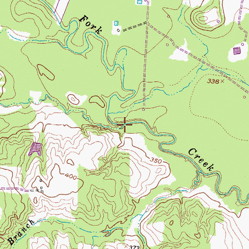 Topographic Map of Alum Branch, TX