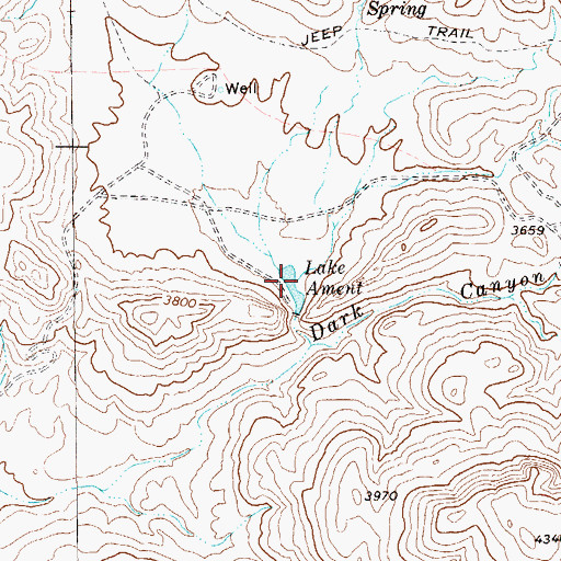 Topographic Map of Lake Ament, TX