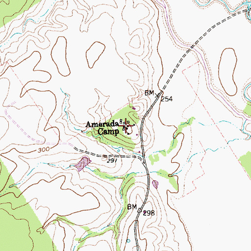 Topographic Map of Amerada Camp, TX