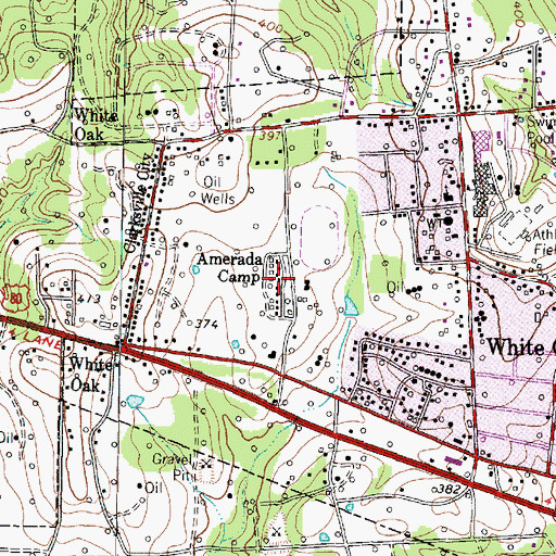 Topographic Map of Amerada Camp, TX