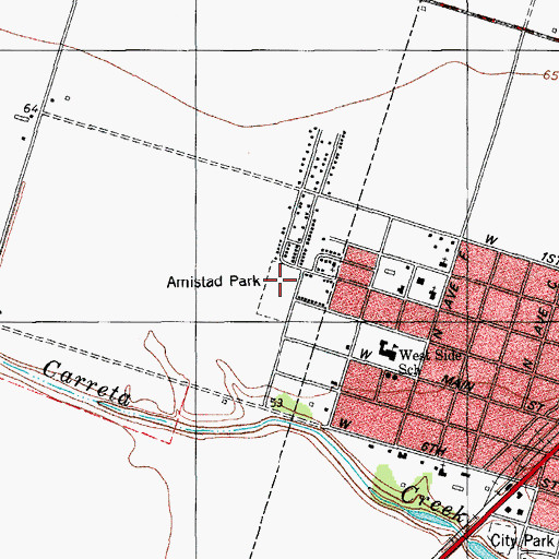 Topographic Map of Amistad Park, TX