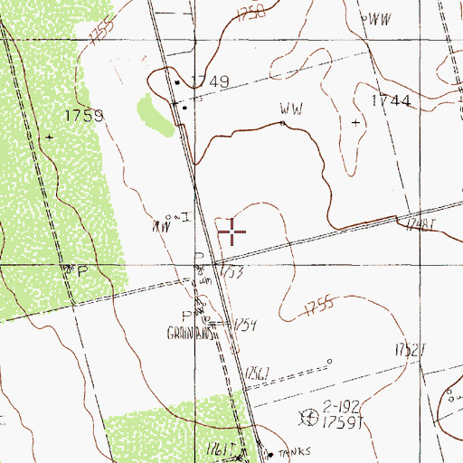 Topographic Map of Amity Church, TX