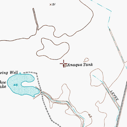 Topographic Map of Anaqua Tank, TX