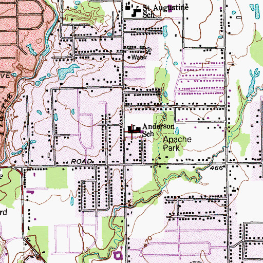 Topographic Map of Anderson School, TX