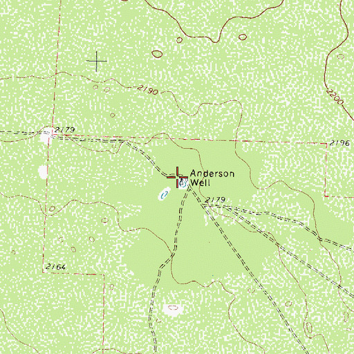 Topographic Map of Anderson Well, TX