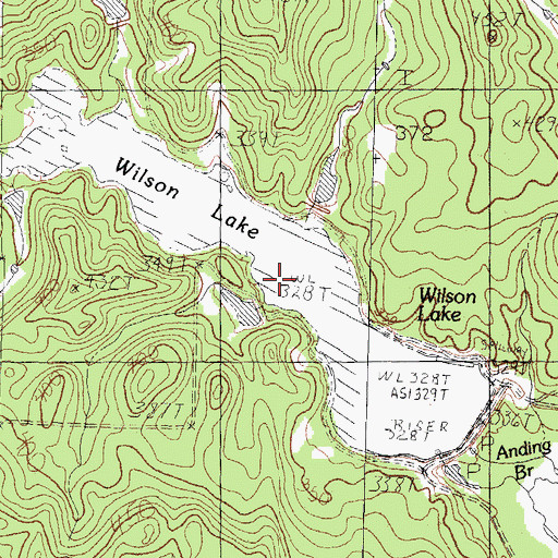 Topographic Map of Wilson Lake, TX