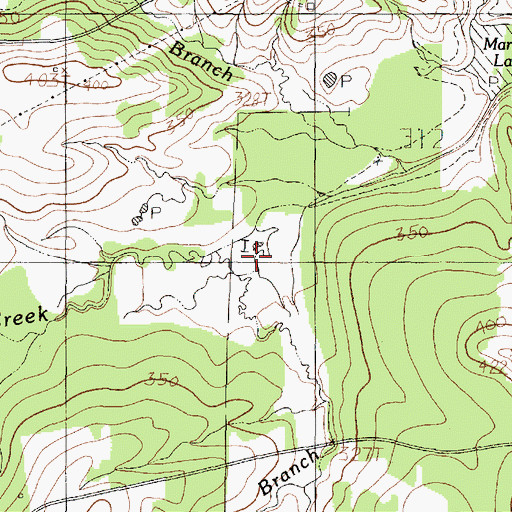 Topographic Map of Andy Young Branch, TX