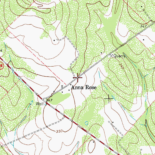Topographic Map of Anna Rose, TX