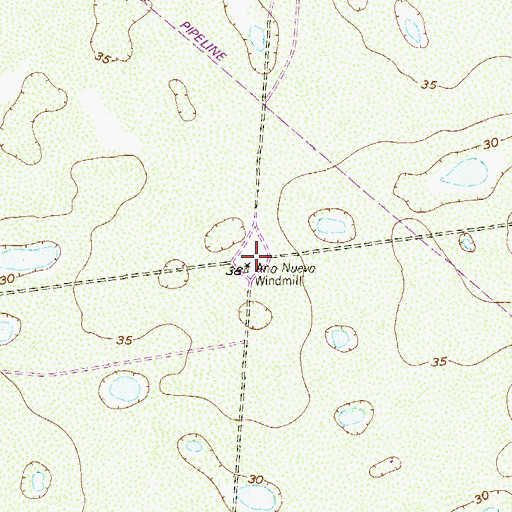 Topographic Map of Ano Nuevo Windmill, TX