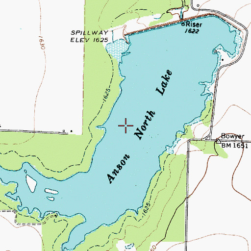 Topographic Map of Anson North Lake, TX