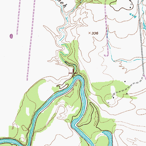 Topographic Map of Answorth Branch, TX