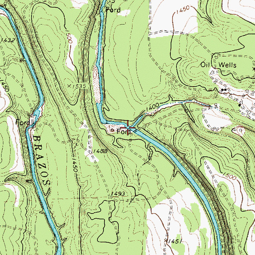 Topographic Map of Antelope Creek, TX