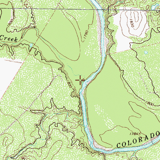 Topographic Map of Antelope Creek, TX