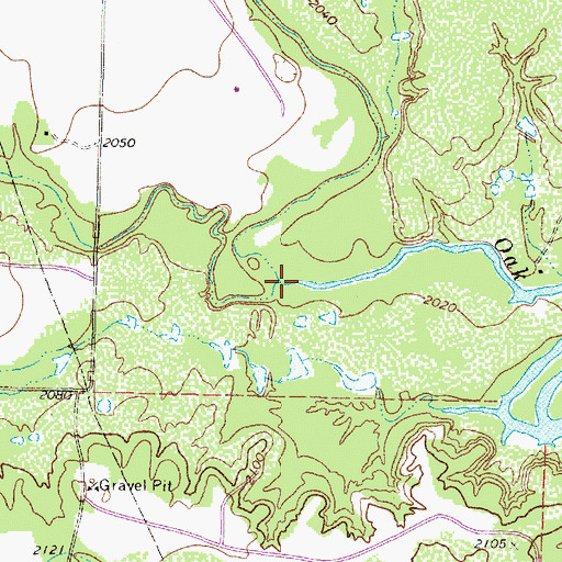 Topographic Map of Antelope Creek, TX