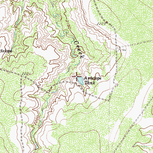 Topographic Map of Antelope Tank, TX