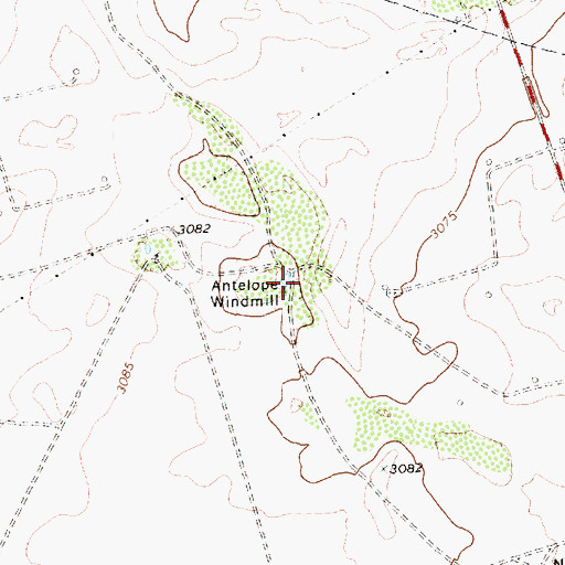 Topographic Map of Antelope Windmill, TX