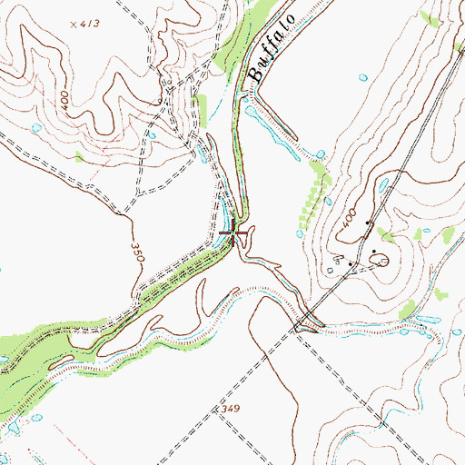 Topographic Map of Anthony Branch, TX